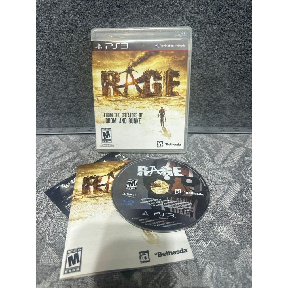 RAGE PS3 PlayStation 3 CIB Complete Manual Bethesda id Software EUC